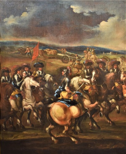 &quot;Battlefield&quot; - Attributed to Antonio Calza (Verona 1653 - 1725)  - 